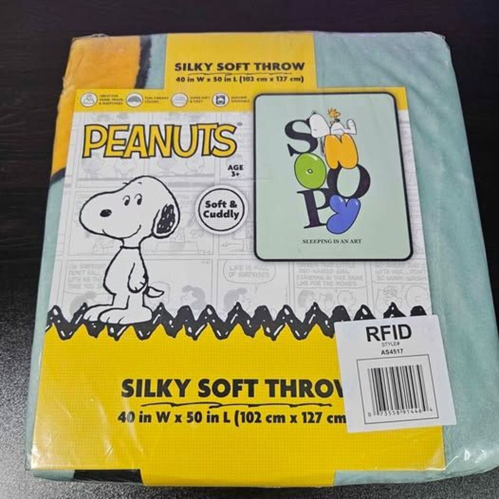 Peanuts Snoopy Silky Soft Throw Blanket 40x50 | 2 Available Sold Separately